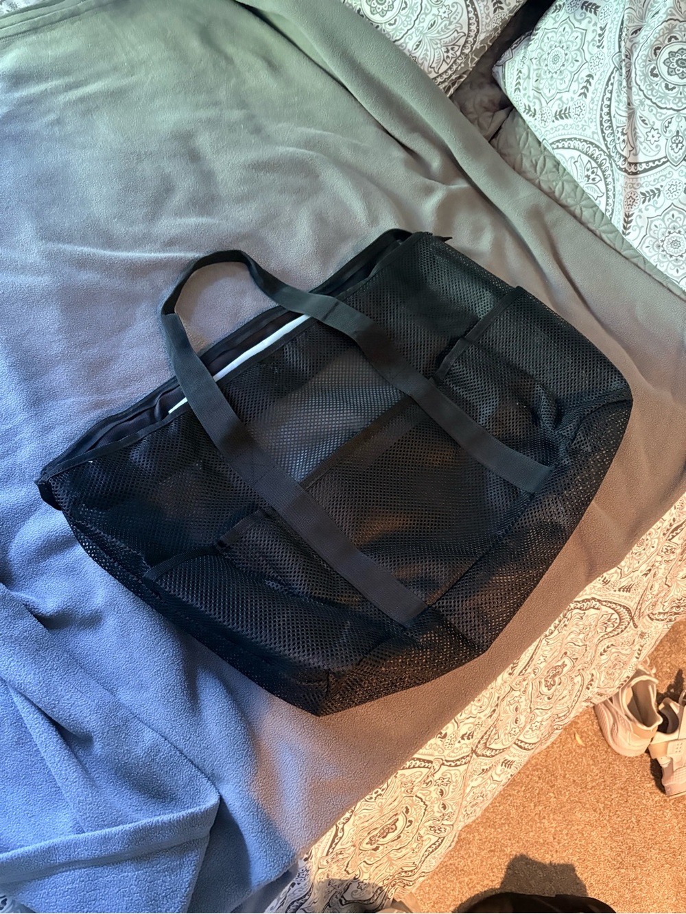 Black Mesh Tote Bag - Durable Carry-All